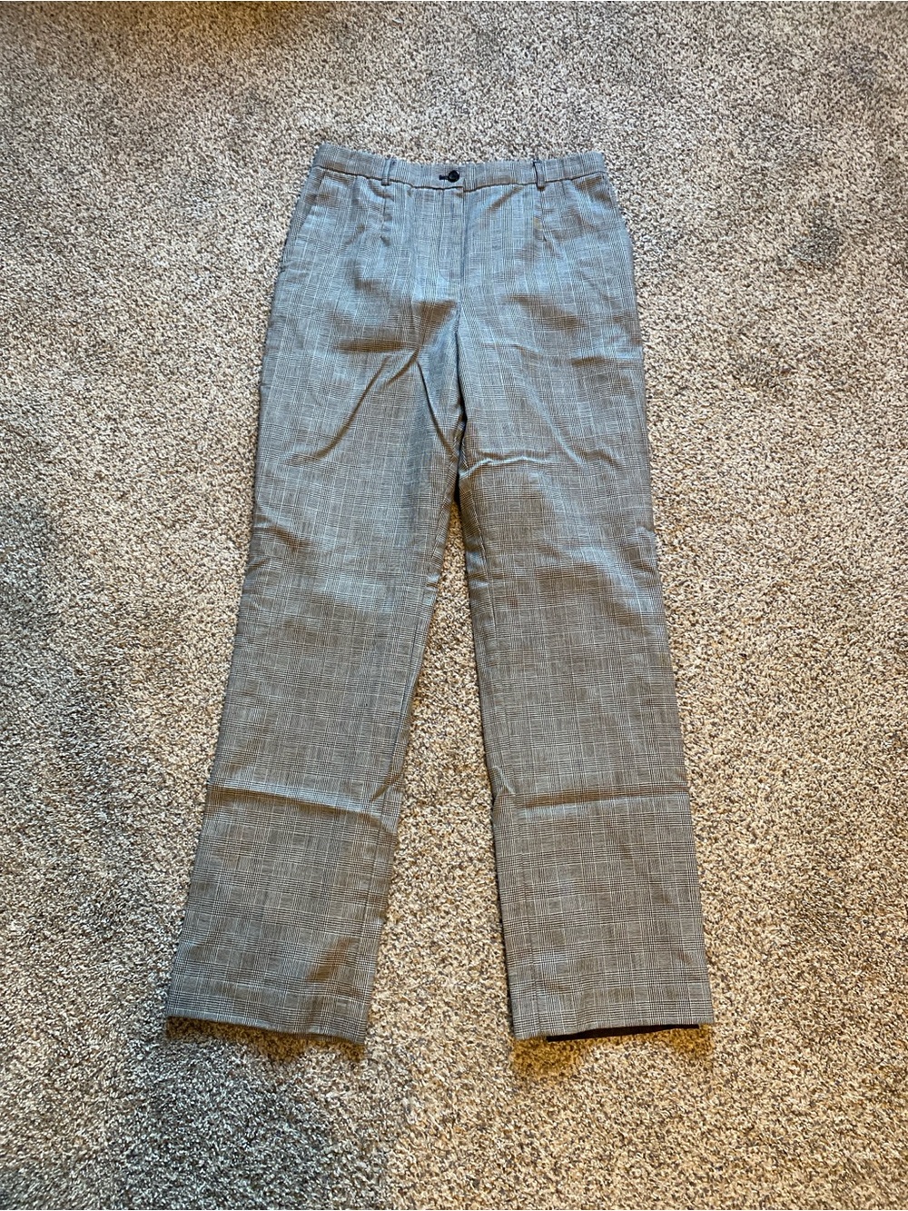 Pendleton Women’s Black White Virgin Wool Glen Plaid Straight-Leg Pants Size 6